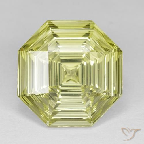 13.89ct Natural Amarillo medio Cuarzo, corte esmeralda, VVS