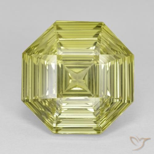 13.98ct Natural Amarillo limón Cuarzo, corte esmeralda, VVS