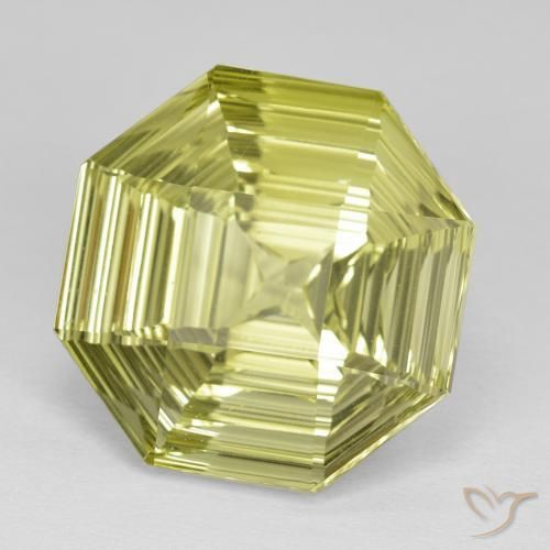 Cuarzo Amarillo limón natural de 13.98 ct, Corte Octágono / Esmeralda, VVS