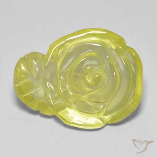 15.20ct Natural Amarillo limón Cuarzo, Corte Flor, Transparente