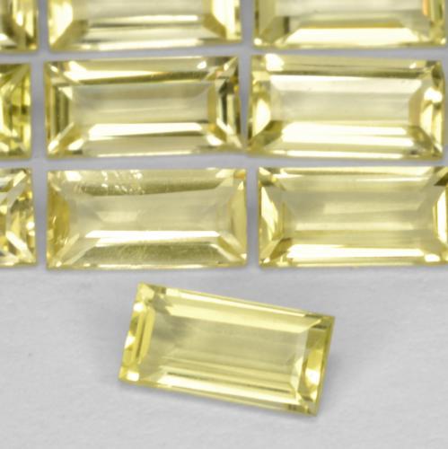 Gemas de Cuarzo Amarillo claro natural de 1.33 ct, Corte Baguette, VVS-VS