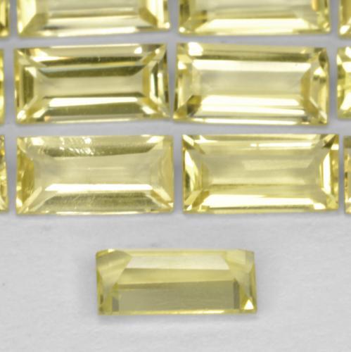 Gemas de Cuarzo Amarillo claro natural de 1.33 ct, Corte Baguette, VVS-VS