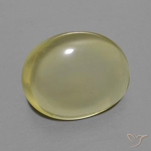Cuarzo Amarillo claro natural de 11.38 ct, Ovalada, Transparente