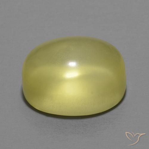 Cuarzo Amarillo verdoso natural de 10.09 ct, Ovalada, Transparente