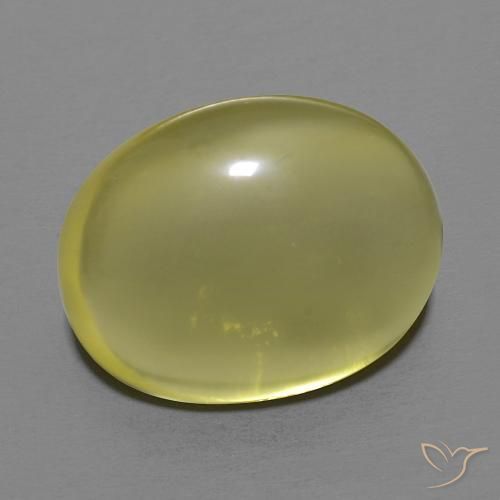 Cuarzo Amarillo verdoso natural de 14.84 ct, Ovalada, Transparente