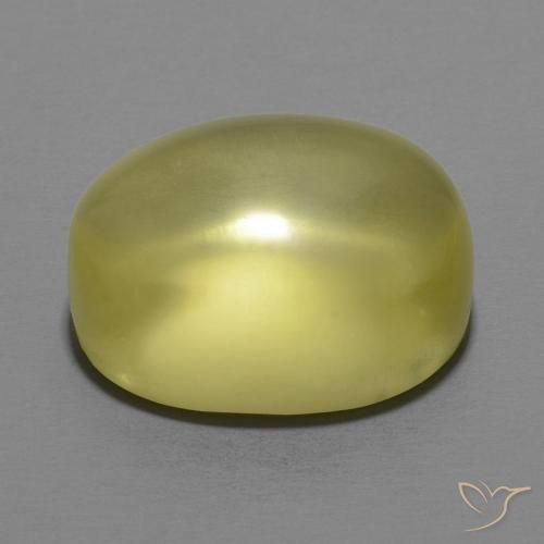 Cuarzo Amarillo verdoso natural de 14.84 ct, Ovalada, Transparente