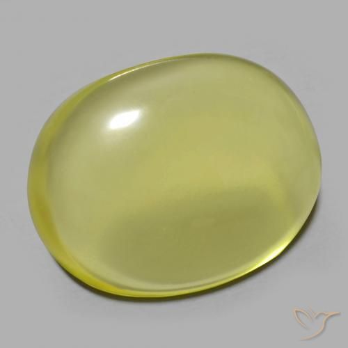 Cuarzo Amarillo verdoso natural de 34.53 ct, Ovalada, Transparente