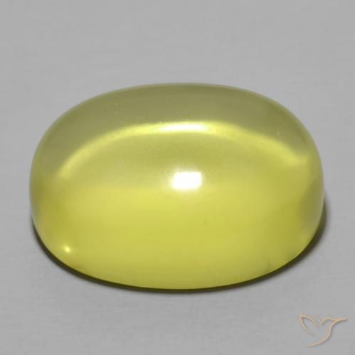 Cuarzo Amarillo verdoso natural de 34.53 ct, Ovalada, Transparente