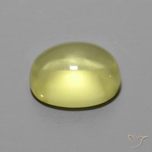 Cuarzo Amarillo  verdoso natural de 4.43 ct, Ovalada, Transparente
