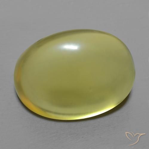 Cuarzo Amarillo medio natural de 18.16 ct, Ovalada, Transparente