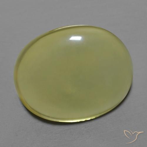 Cuarzo Amarillo verdoso natural de 18.04 ct, Ovalada, Transparente
