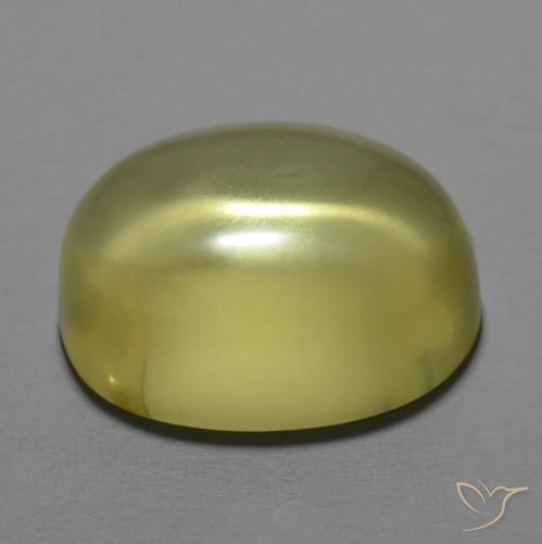 Cuarzo Amarillo verdoso natural de 18.04 ct, Ovalada, Transparente