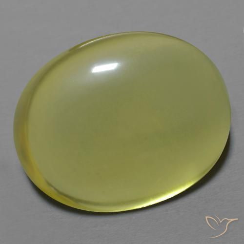 Cuarzo Amarillo verdoso natural de 30.57 ct, Ovalada, Transparente