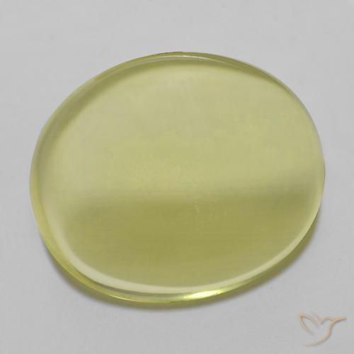 Cuarzo Amarillo limón natural de 14.90 ct, Ovalada, Transparente