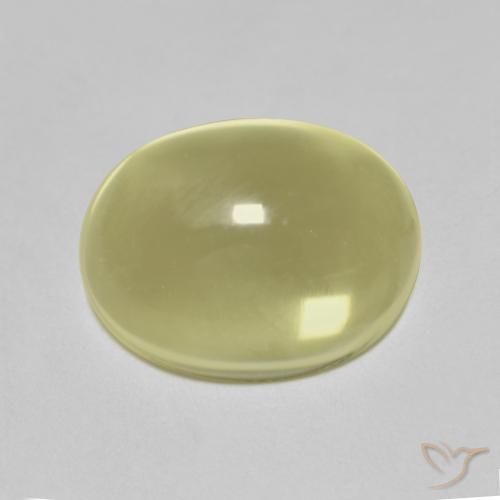 Cuarzo Amarillo limón natural de 6.23 ct, Ovalada, Transparente