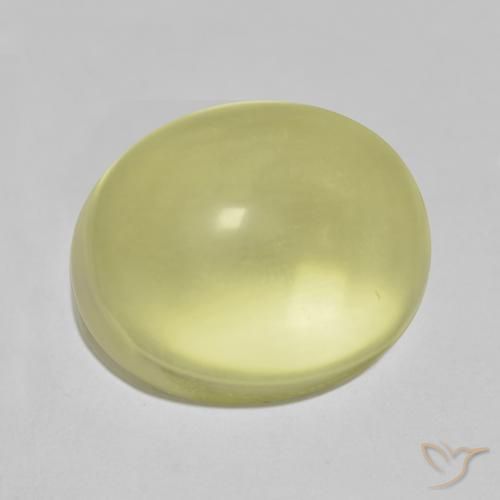 Cuarzo Amarillo limón natural de 13.87 ct, Ovalada, Transparente