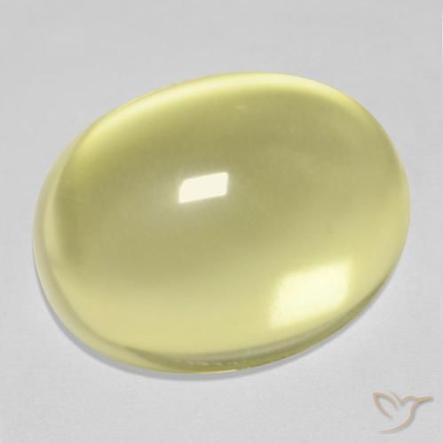 Cuarzo Amarillo limón natural de 24.72 ct, Ovalada, Transparente