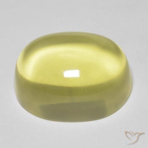 Cuarzo Amarillo limón natural de 24.72 ct, Ovalada, Transparente