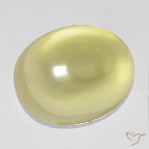 Cuarzo Amarillo claro natural de 12.14 ct, Ovalada, Transparente