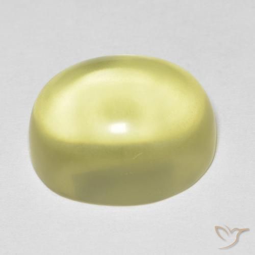 Cuarzo Amarillo claro natural de 12.14 ct, Ovalada, Transparente
