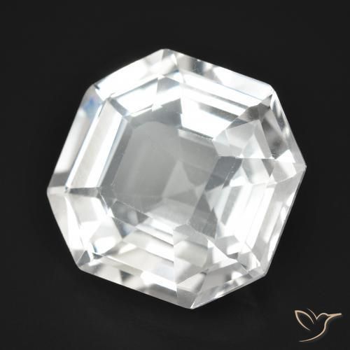 Cuarzo Blanco natural de 9.37 ct, Corte Octágono / Esmeralda, VVS