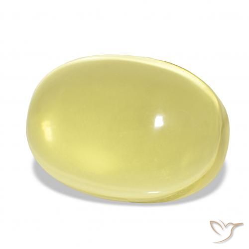 Cuarzo Amarillo claro natural de 27.70 ct, Ovalada, Transparente
