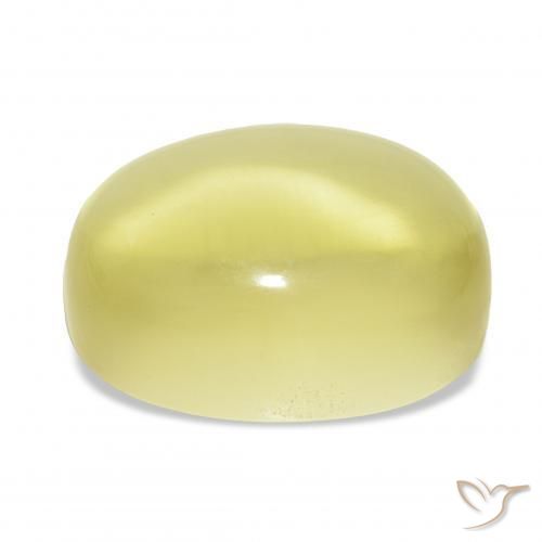 Cuarzo Amarillo claro natural de 27.70 ct, Ovalada, Transparente