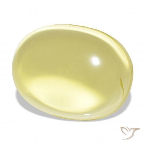 Cuarzo Amarillo claro natural de 63.83 ct, Ovalada, Transparente