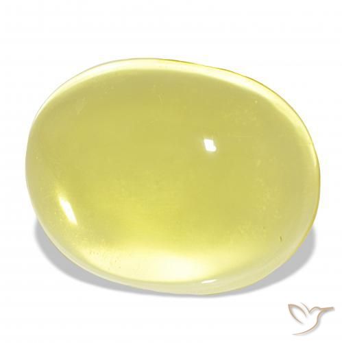 Cuarzo Amarillo claro natural de 54.69 ct, Ovalada, Transparente