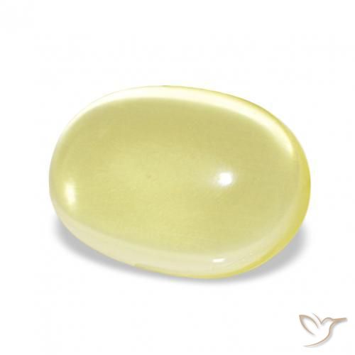 Cuarzo Amarillo claro natural de 3.29 ct, Ovalada, Transparente
