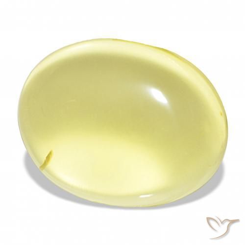 Cuarzo Amarillo claro natural de 43.30 ct, Ovalada, Transparente