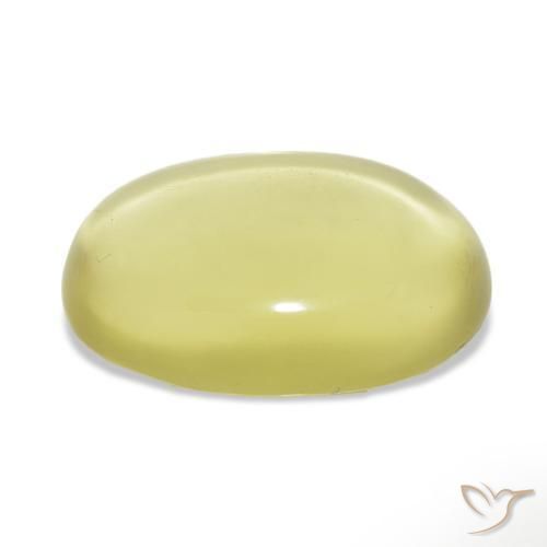 Cuarzo Amarillo claro natural de 43.43 ct, Ovalada, Transparente