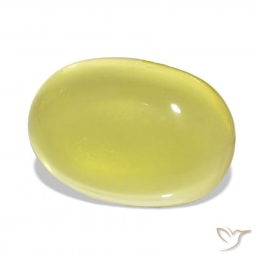 Cuarzo Amarillo claro natural de 58.77 ct, Ovalada, Transparente
