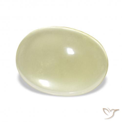 Cuarzo Amarillo crema pálido natural de 6.12 ct, Ovalada, Transparente
