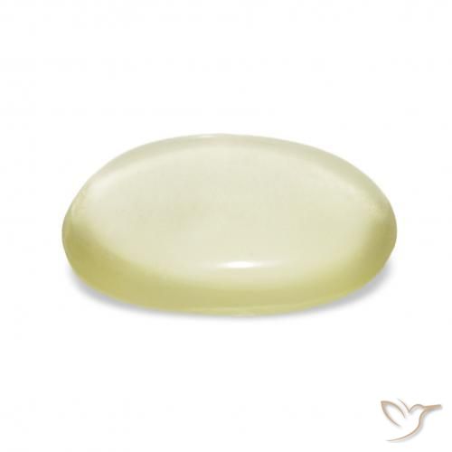 Cuarzo Amarillo crema pálido natural de 6.12 ct, Ovalada, Transparente