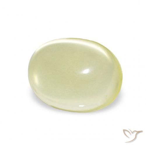 Cuarzo Amarillo crema pálido natural de 5.31 ct, Ovalada, Transparente