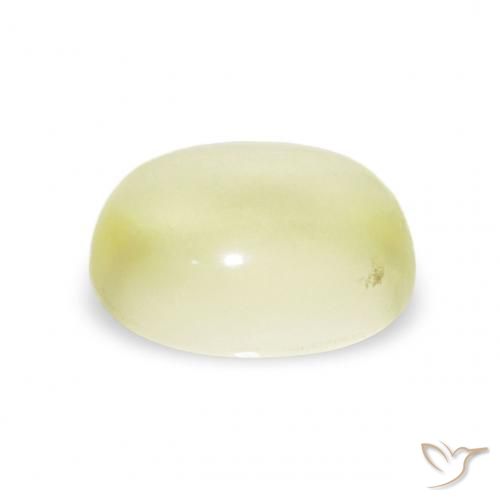 Cuarzo Amarillo crema pálido natural de 5.31 ct, Ovalada, Transparente