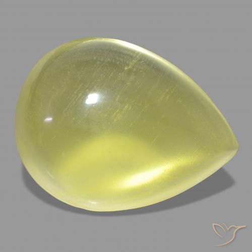 Cuarzo Amarillo claro natural de 31.50 ct, En forma de pera, Transparente