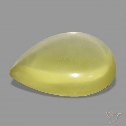 Cuarzo Amarillo claro natural de 31.50 ct, En forma de pera, Transparente