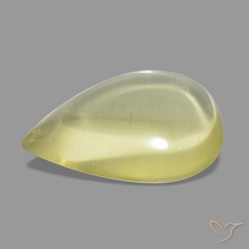 Cuarzo Amarillo claro natural de 15.99 ct, En forma de pera, Transparente