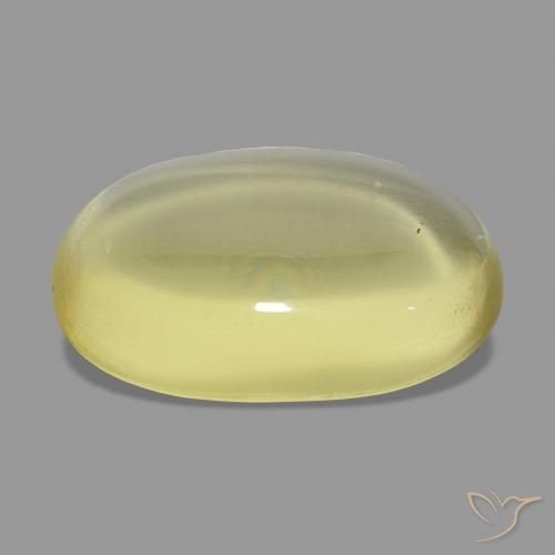 Cuarzo Amarillo claro natural de 27.34 ct, Ovalada, Transparente
