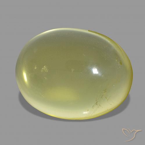 Cuarzo Amarillo claro natural de 47.33 ct, Ovalada, Transparente