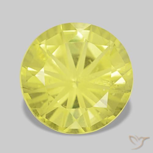 Cuarzo amarillo natural de 3,09 ct, corte redondo, VS