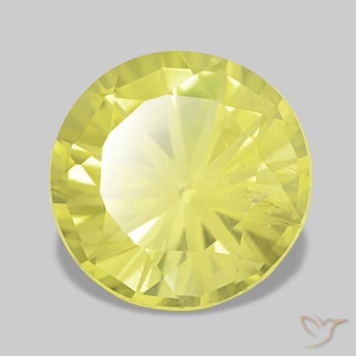 Cuarzo amarillo natural de 3,09 ct, corte redondo, VS