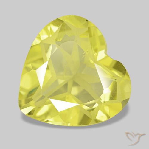 Cuarzo amarillo natural de 3,78 ct, forma de corazón, VS