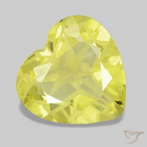 Cuarzo amarillo natural de 3,78 ct, forma de corazón, VS