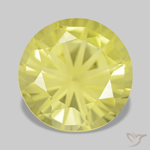 Cuarzo amarillo natural de 4,38 ct, corte redondo, VVS