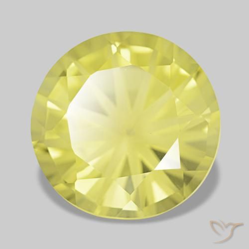 Cuarzo amarillo natural de 4,38 ct, corte redondo, VVS