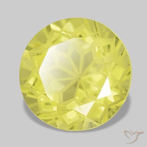 Cuarzo amarillo natural de 3,92 ct, corte redondo, VVS