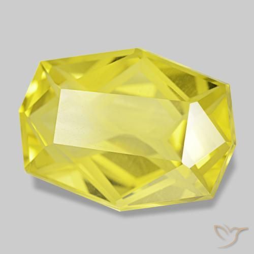 Cuarzo amarillo natural de 12,75 ct, forma elegante, VVS